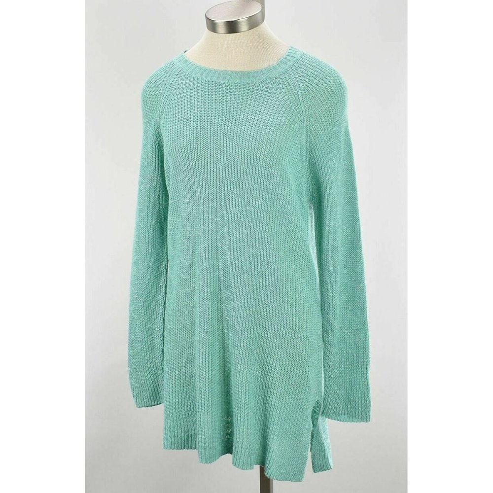 EILEEN FISHER Shining Water Linen Cotton Slub Knit Tunic Sweater MEDIUM NWT